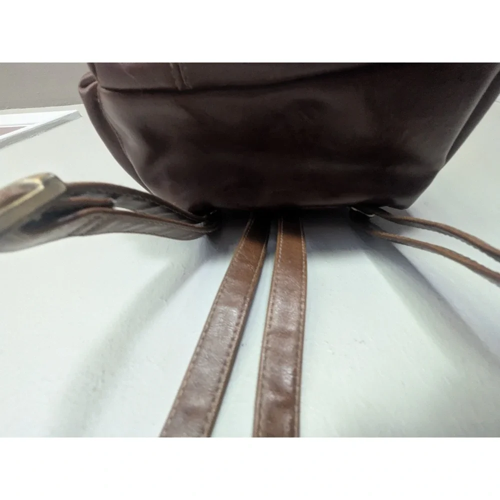 Connections Brown Faux Leather Shoulder Bag  Zip Top Handbag Brown
